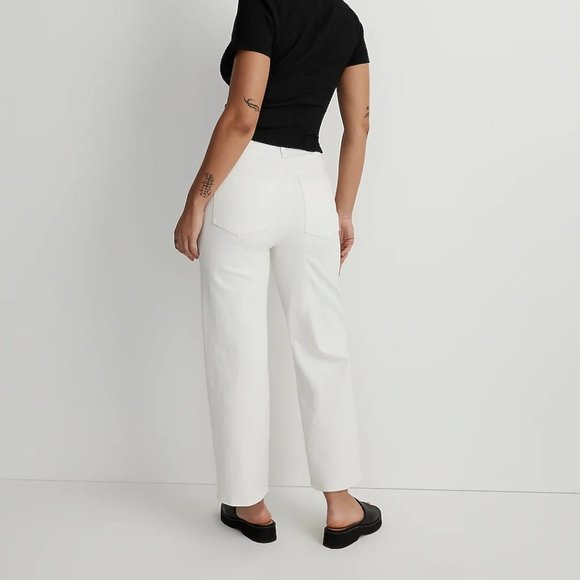 Madewell The Curvy Perfect Vintage Wide-Leg Crop Jean in Tile White Size 32 - Picture 3 of 7